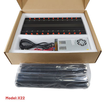 UHF VHF 45 Watt Wifi Signal Jammer Stationary 22 Bands Walkie Talkie